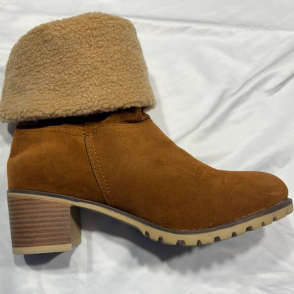 New (WOT) SO SIMPOK Women's Slip On Warm Ankle Boots Block Heel Winter Boots - Picture 7 of 11